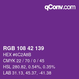 Código de color: RGB 108 42 139 | qconv.com