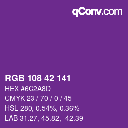 Código de color: RGB 108 42 141 | qconv.com
