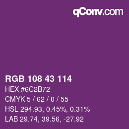 Color code: RGB 108 43 114 | qconv.com