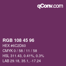 Código de color: RGB 108 45 96 | qconv.com