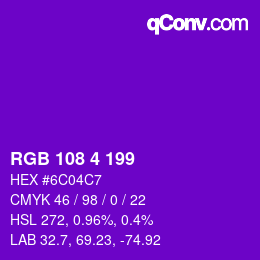 Color code: RGB 108 4 199 | qconv.com