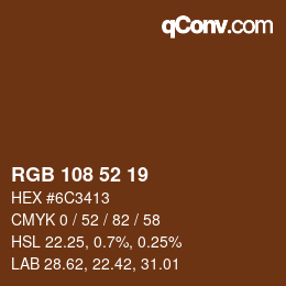 Color code: RGB 108 52 19 | qconv.com