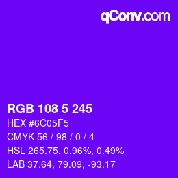 Color code: RGB 108 5 245 | qconv.com