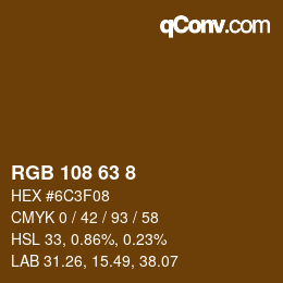 Color code: RGB 108 63 8 | qconv.com