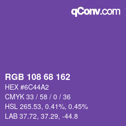 Farbcode: RGB 108 68 162 | qconv.com