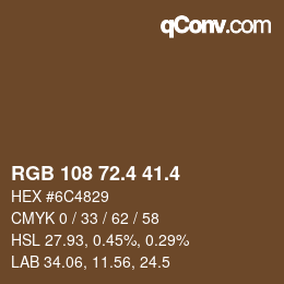 カラーコード: RGB 108 72.4 41.4 | qconv.com
