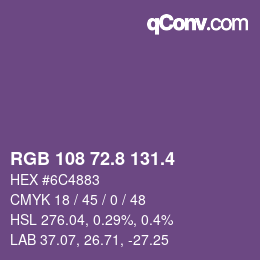 カラーコード: RGB 108 72.8 131.4 | qconv.com