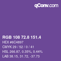 カラーコード: RGB 108 72.8 151.4 | qconv.com