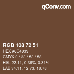 Farbcode: RGB 108 72 51 | qconv.com