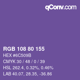 Color code: RGB 108 80 155 | qconv.com