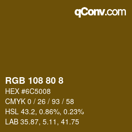 Color code: RGB 108 80 8 | qconv.com