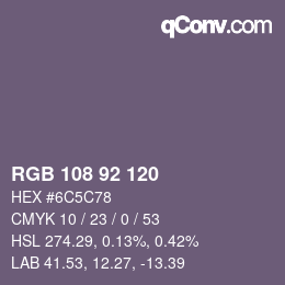 カラーコード: RGB 108 92 120 | qconv.com