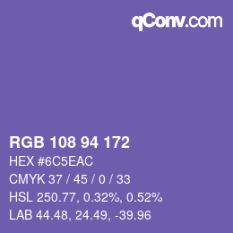 Color code: RGB 108 94 172 | qconv.com