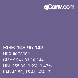 カラーコード: RGB 108 96 143 | qconv.com