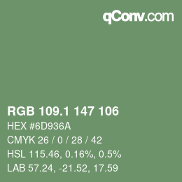Color code: RGB 109.1 147 106 | qconv.com