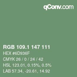 Color code: RGB 109.1 147 111 | qconv.com