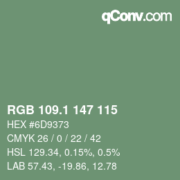 Color code: RGB 109.1 147 115 | qconv.com