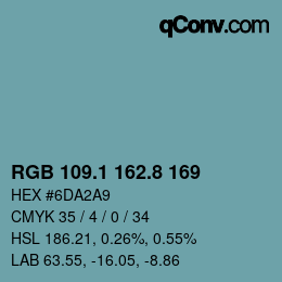 Código de color: RGB 109.1 162.8 169 | qconv.com