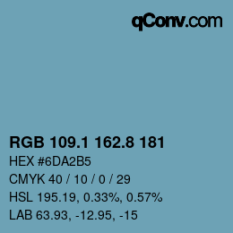 Color code: RGB 109.1 162.8 181 | qconv.com