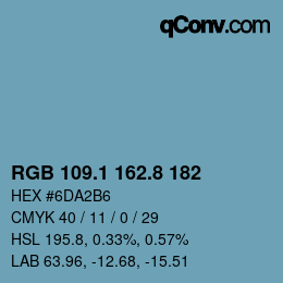 Color code: RGB 109.1 162.8 182 | qconv.com
