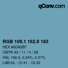 Color code: RGB 109.1 162.8 183 | qconv.com