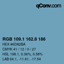 カラーコード: RGB 109.1 162.8 186 | qconv.com