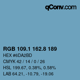 Código de color: RGB 109.1 162.8 189 | qconv.com
