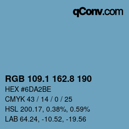 Farbcode: RGB 109.1 162.8 190 | qconv.com