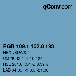 Color code: RGB 109.1 162.8 193 | qconv.com