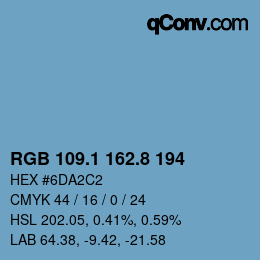 Color code: RGB 109.1 162.8 194 | qconv.com