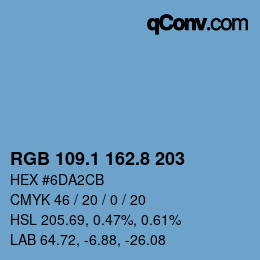 Farbcode: RGB 109.1 162.8 203 | qconv.com