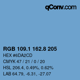 Color code: RGB 109.1 162.8 205 | qconv.com