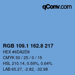Código de color: RGB 109.1 162.8 217 | qconv.com