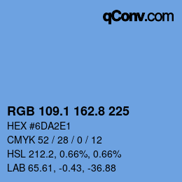 カラーコード: RGB 109.1 162.8 225 | qconv.com