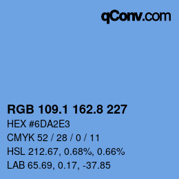 Color code: RGB 109.1 162.8 227 | qconv.com