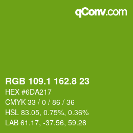 カラーコード: RGB 109.1 162.8 23 | qconv.com