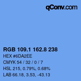 Código de color: RGB 109.1 162.8 238 | qconv.com