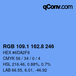 Código de color: RGB 109.1 162.8 246 | qconv.com