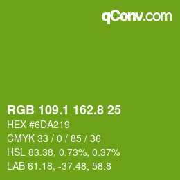 カラーコード: RGB 109.1 162.8 25 | qconv.com
