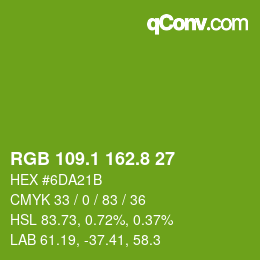 カラーコード: RGB 109.1 162.8 27 | qconv.com
