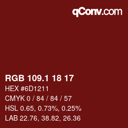 カラーコード: RGB 109.1 18 17 | qconv.com