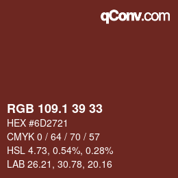 カラーコード: RGB 109.1 39 33 | qconv.com