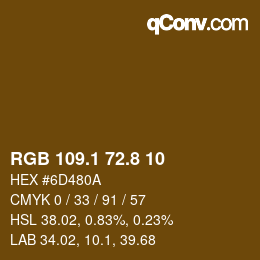 Farbcode: RGB 109.1 72.8 10 | qconv.com