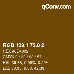 Color code: RGB 109.1 72.8 2 | qconv.com