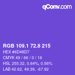 カラーコード: RGB 109.1 72.8 215 | qconv.com