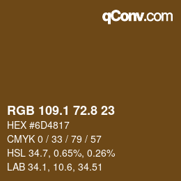 Farbcode: RGB 109.1 72.8 23 | qconv.com