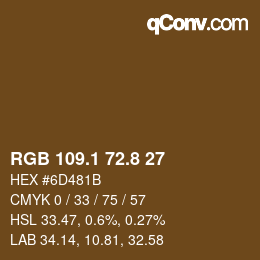 Color code: RGB 109.1 72.8 27 | qconv.com