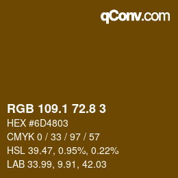 Color code: RGB 109.1 72.8 3 | qconv.com