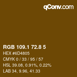 Color code: RGB 109.1 72.8 5 | qconv.com