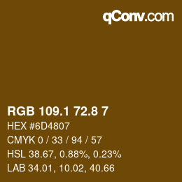 Código de color: RGB 109.1 72.8 7 | qconv.com